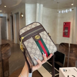 Túi Đeo Chéo Gucci Mini Màu Nâu 3 Sọc